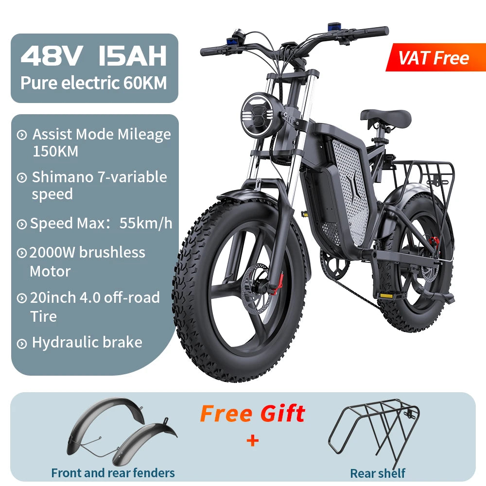 Powerful EKX X20 2000W Electric Mountain Bike for Adults with 48V 35AH Battery and 20 Inch Wheels2