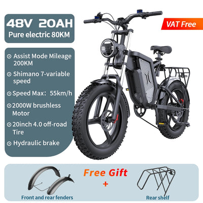 Powerful EKX X20 2000W Electric Mountain Bike for Adults with 48V 35AH Battery and 20 Inch Wheels9