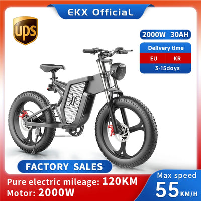 Powerful EKX X20 2000W Electric Mountain Bike for Adults with 48V 35AH Battery and 20 Inch Wheels8